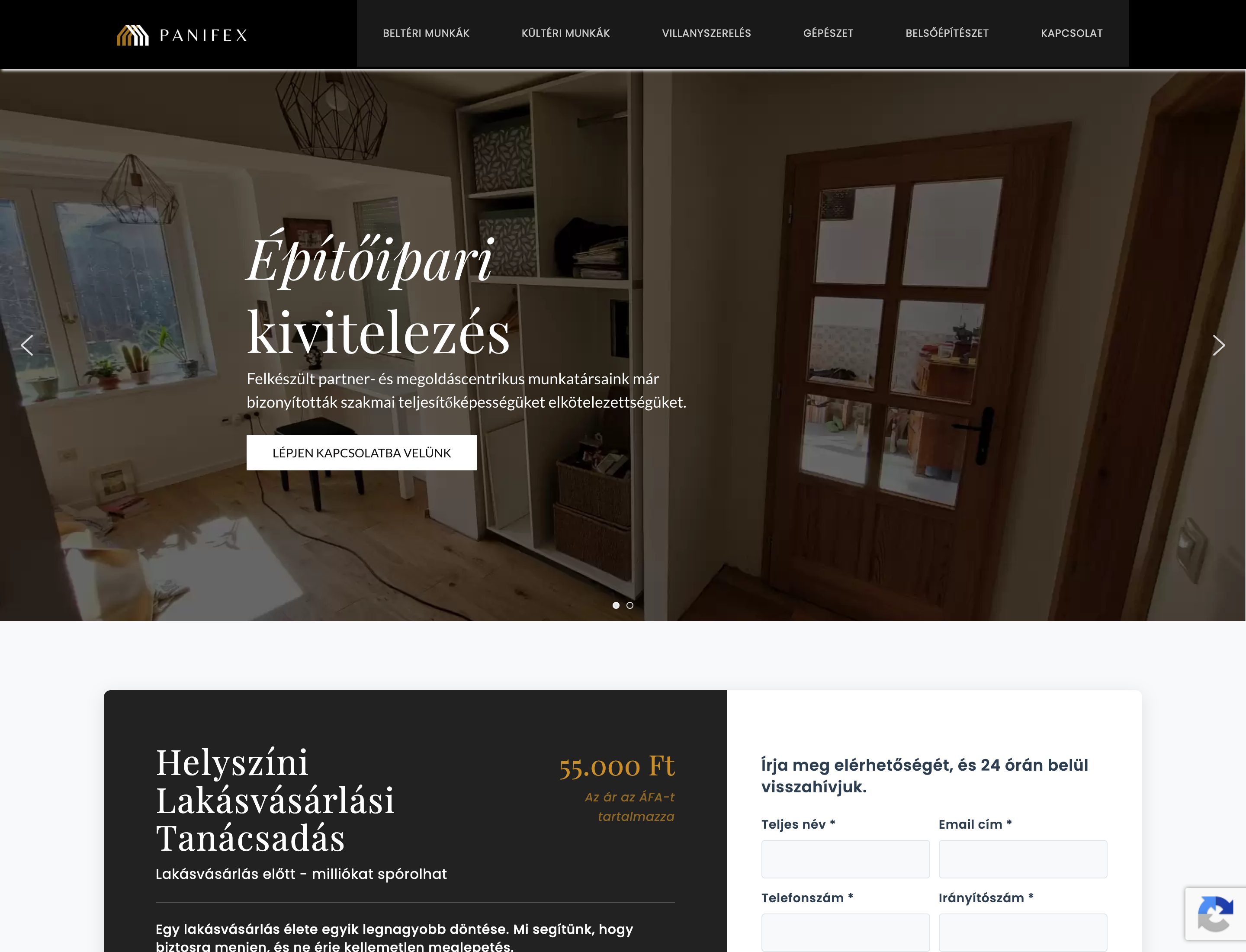 Panifex Kft. weboldal